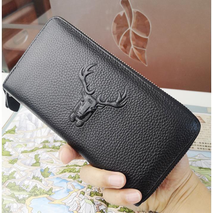 新作 長財布 メンズ ロングウォレット 財布 クロコ型押し ワニ柄 ダブルファスナー ストラップ付き 無地 大容量 ビジネス 携帯入れ ギフト 父の日 | ブランド登録なし | 04