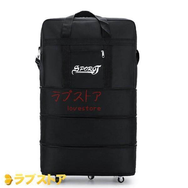 ボストンキャリーバッグキャスター付きトラベルバッグ2way機内持ち込みナイロン騒音軽減収納可能耐摩耗折りたたみブラック | ブランド登録なし