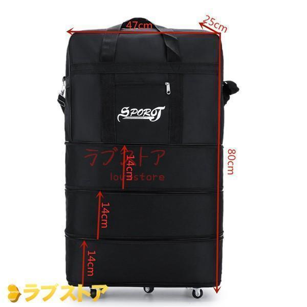ボストンキャリーバッグキャスター付きトラベルバッグ2way機内持ち込みナイロン騒音軽減収納可能耐摩耗折りたたみブラック | ブランド登録なし | 01