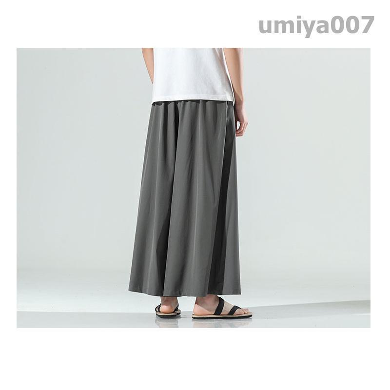 ワイドパンツ メンズ ガウチョパンツ バギーパンツ 大きいサイズ 太め ゆったり ひんやり 無地 ウエストゴム イージーパンツ 涼しいズボン 春夏秋冬 |  | 10