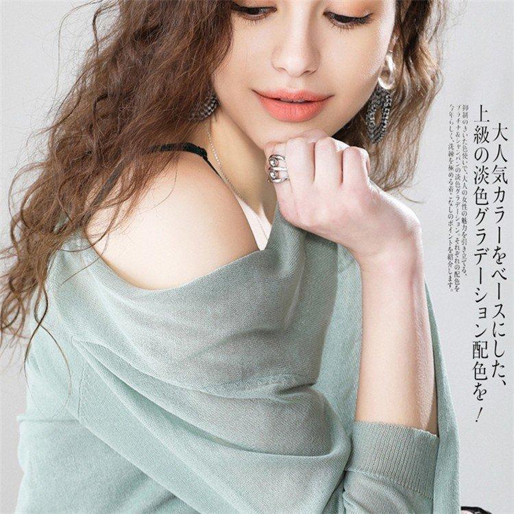 カーディガン レデイース 春夏 夏物 7分袖 接触冷感 UV対策 速乾 ロング丈 ニット サマーニット トッパーカーデ薄手 UVカット 軽量 通気 | ブランド登録なし | 05