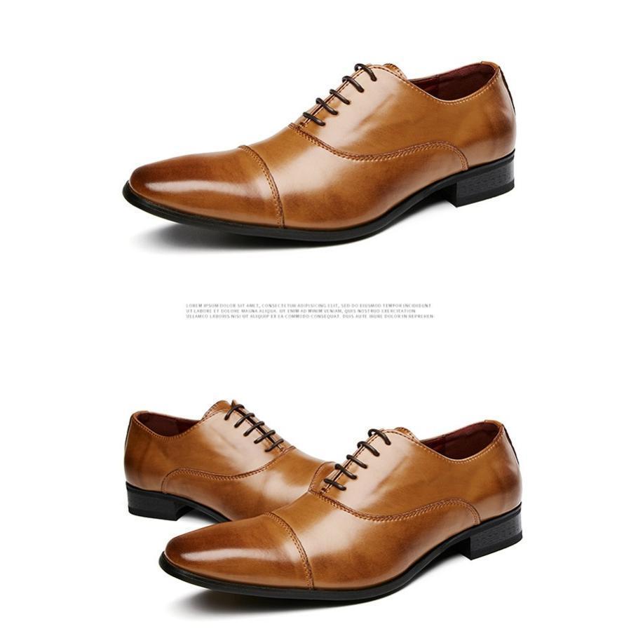 靴 ビジネスシューズ 牛革 シューズ 紳士靴 ストレートチップ 内羽根 結婚式 通勤 おしゃれ メンズ 24.5~28.5 | ブランド登録なし | 04