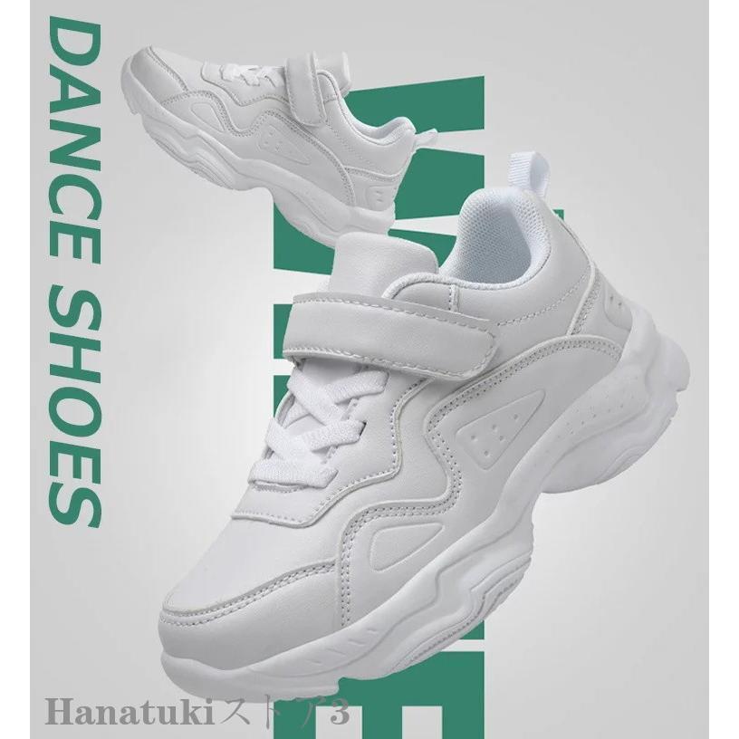 ダンスシューズ ヒップホップ キッズ スニーカー メッシュ ダンススニーカー 白 黒 ハイカット 疲れない靴 韓国 テープ型 軽量 B系 ストリート | ブランド登録なし | 05