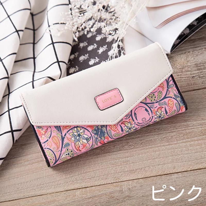 長財布 ウォレット レディース 女性 小銭入れ カード入れ お札入れ 花柄 レザー調 フェイクレザー 長方形 上品 エレガント 大人 通勤通学 収納便利 | ブランド登録なし | 03