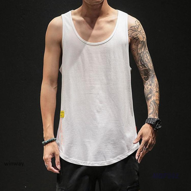 タンクトップ メンズ カジュアル 綿 速乾 筋トレ ロング丈 ジム トレーニング ランニング スポーツ おしゃれ 男性用 夏服 | ブランド登録なし | 01