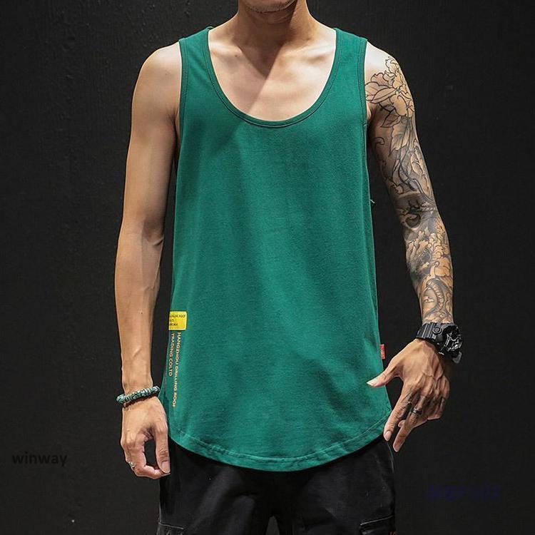 タンクトップ メンズ カジュアル 綿 速乾 筋トレ ロング丈 ジム トレーニング ランニング スポーツ おしゃれ 男性用 夏服 | ブランド登録なし | 04