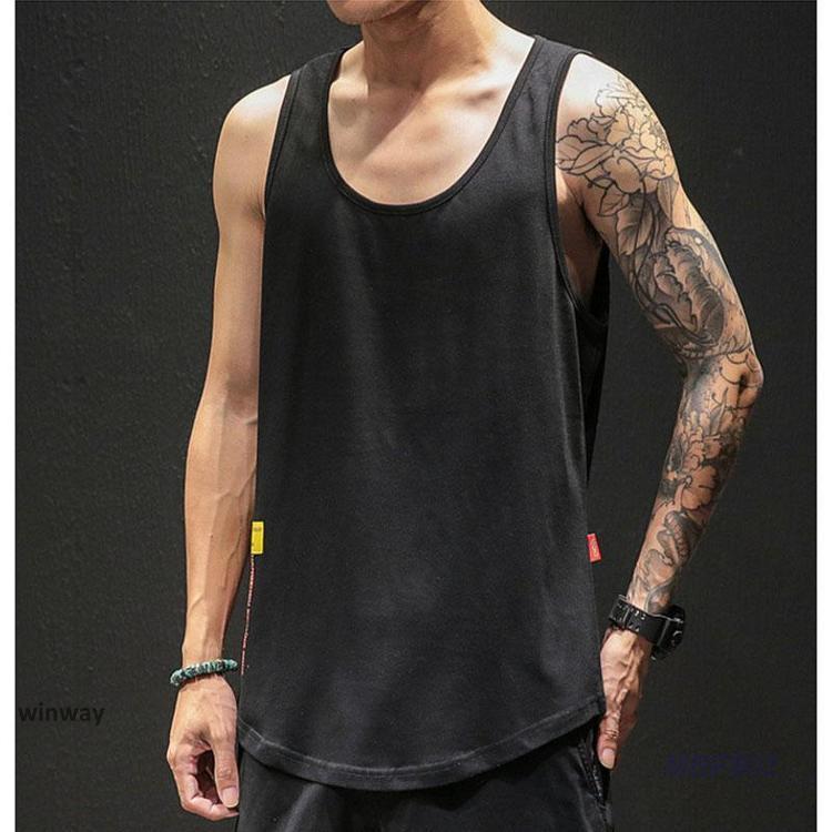タンクトップ メンズ カジュアル 綿 速乾 筋トレ ロング丈 ジム トレーニング ランニング スポーツ おしゃれ 男性用 夏服 | ブランド登録なし | 09