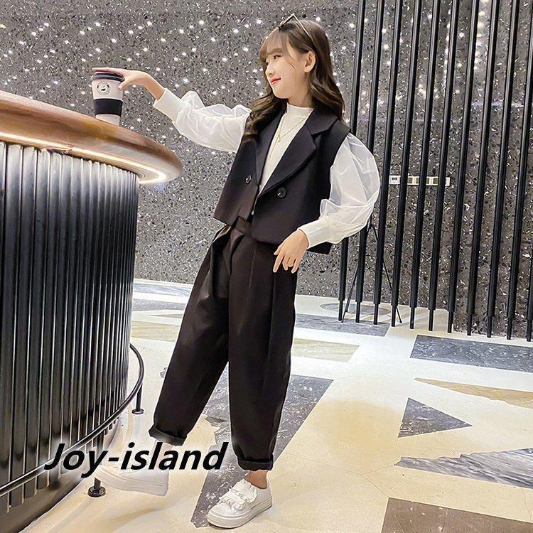 卒業式 入学式 パンツスーツ 女の子 スーツ フォーマル ブラウス 子供服パンツ パンツスーツ セットアップ ブラック カーキ ブルー | ブランド登録なし | 07