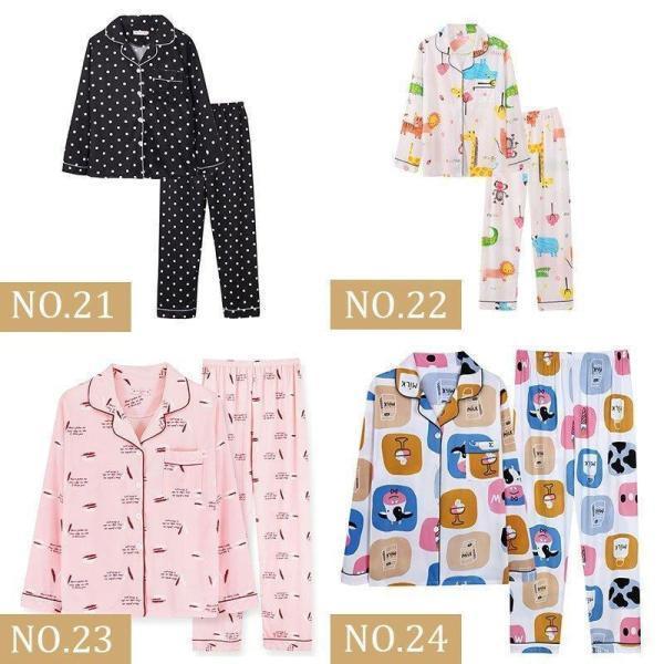 パジャマ レディース 長袖 かわいい 前開き 春秋 ルームウェア 入院産後 マタニティ 部屋着 上下セット柔らか牛柄 可愛いロングパンツ 韓国風 | ブランド登録なし | 12