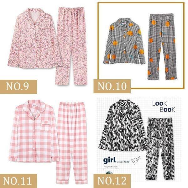 パジャマ レディース 長袖 かわいい 前開き 春秋 ルームウェア 入院産後 マタニティ 部屋着 上下セット柔らか牛柄 可愛いロングパンツ 韓国風 | ブランド登録なし | 09