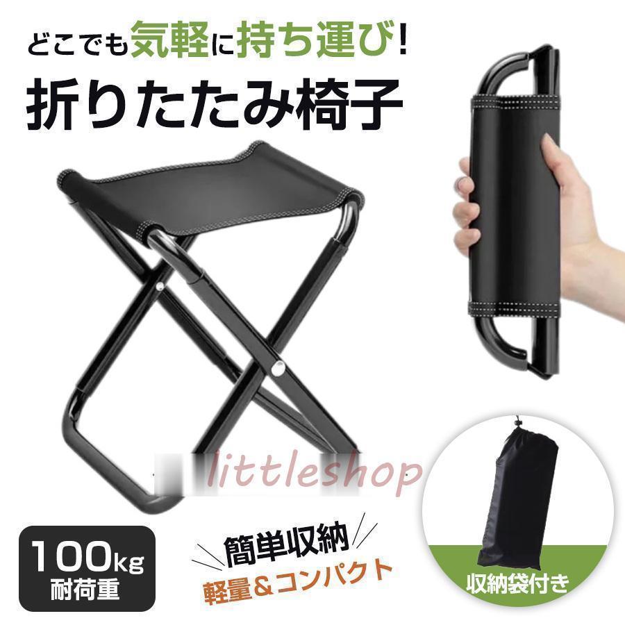 折りたたみ椅子 アウトドアチェア キャンプ 軽量 折り畳み コンパクト レジャー イス 持ち運び 小型 室内 屋外 イベント 釣り 運動会 BBQ | 