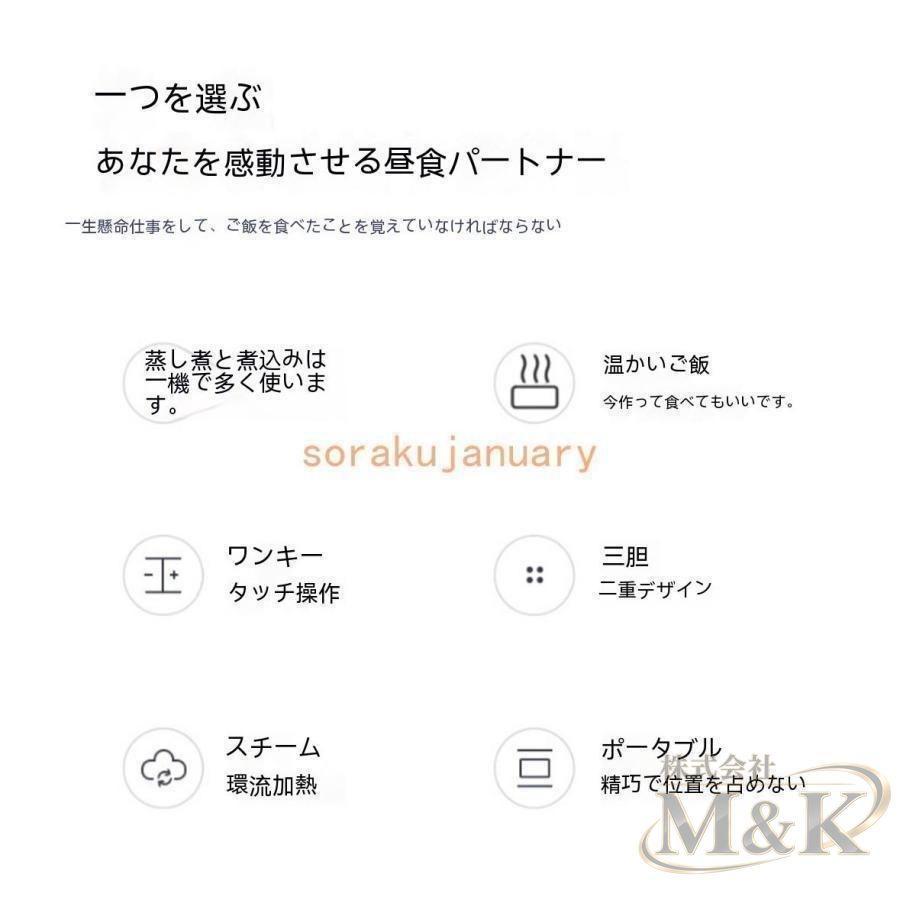 炊飯器おひとりさま弁当箱炊飯器 ヒーター コンパクト ジャー ひとり 火力 炊飯 簡単 高 合 炊 静 音 様 器 用 料理用品 | ブランド登録なし | 01