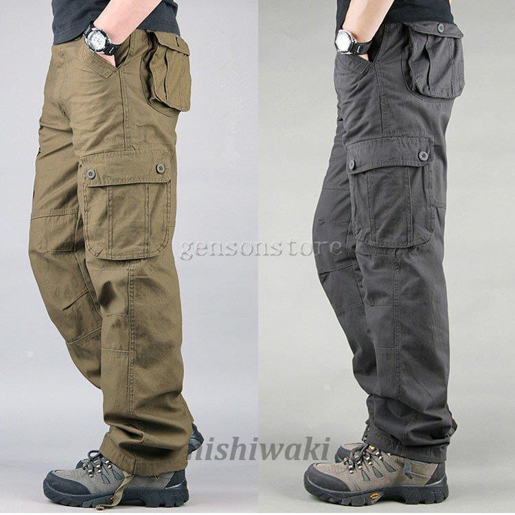 カーゴパンツ メンズ ワイド 大きいサイズ ゆったり 作業着 太め ミリタリー ワークパンツ 6ポケット 春秋 カジュアル ミリタリーパンツ | ブランド登録なし | 04