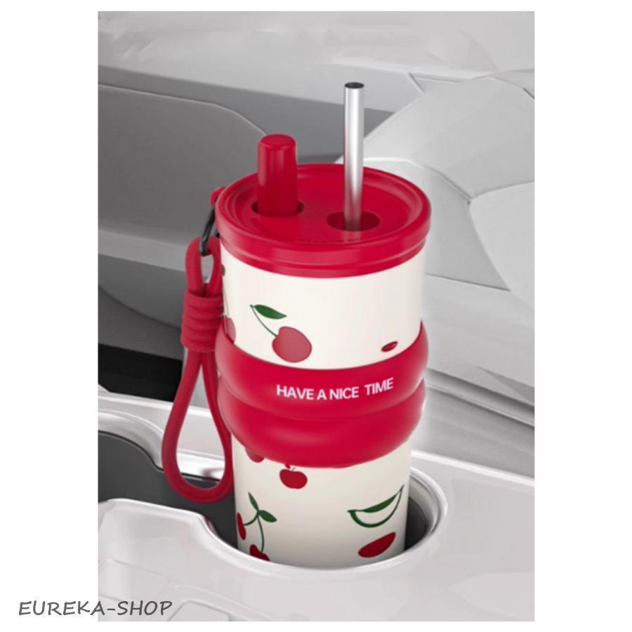 710ml タンブラー セラミック 二重構造 真空 セラミックタンブラー 蓋付き ストロー付き 炭酸 保冷 耐熱 保温 携帯 持ち運び コーヒーカ | ブランド登録なし | 13