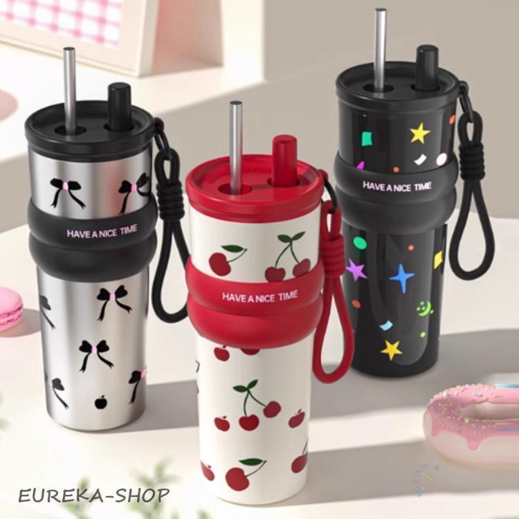 710ml タンブラー セラミック 二重構造 真空 セラミックタンブラー 蓋付き ストロー付き 炭酸 保冷 耐熱 保温 携帯 持ち運び コーヒーカ | ブランド登録なし | 04