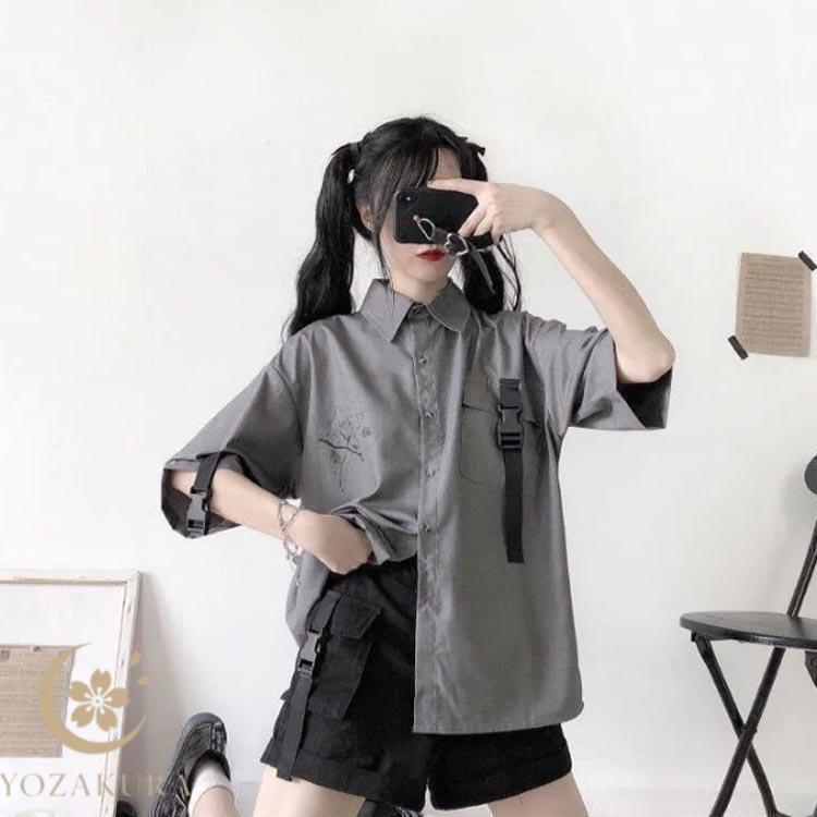 セットアップ 春 サブカル 半袖シャツ 地雷系 薄手 レディース パンツ ス かわいい サブカル ブラウス 服 量産型 ゆったり 秋 夏 可愛い | ブランド登録なし | 03