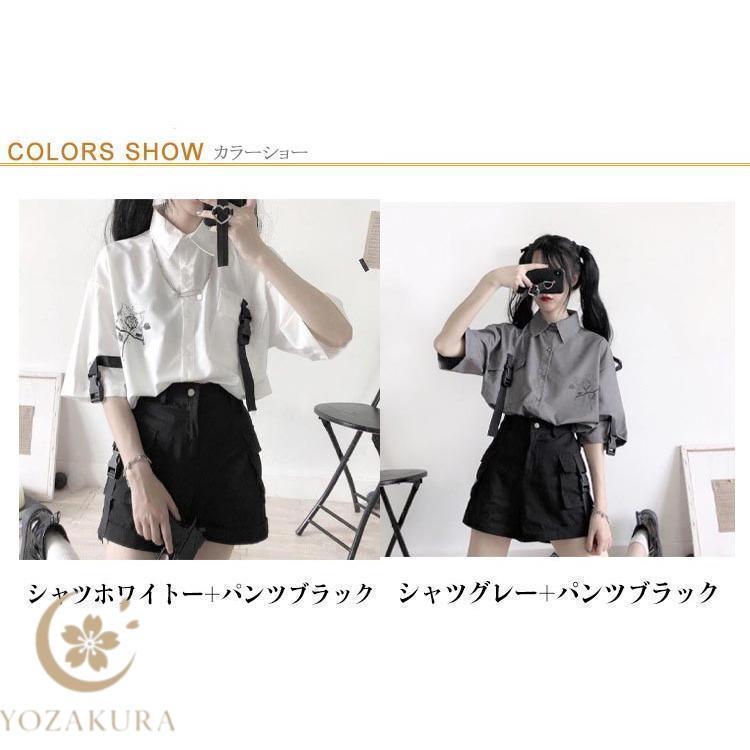 セットアップ 春 サブカル 半袖シャツ 地雷系 薄手 レディース パンツ ス かわいい サブカル ブラウス 服 量産型 ゆったり 秋 夏 可愛い | ブランド登録なし | 06