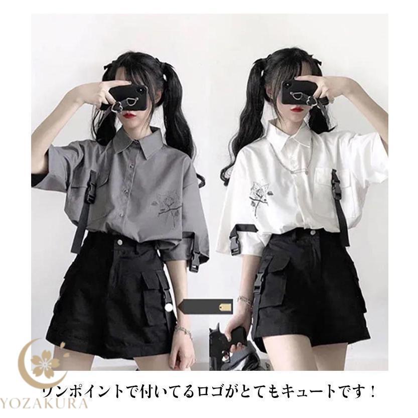 セットアップ 春 サブカル 半袖シャツ 地雷系 薄手 レディース パンツ ス かわいい サブカル ブラウス 服 量産型 ゆったり 秋 夏 可愛い | ブランド登録なし | 08