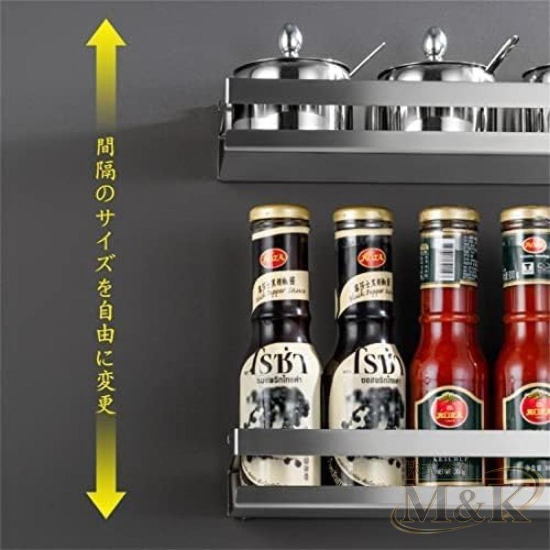 スパイスラック 調味料ラック ステンレス鋼 調味料収納 壁掛け式棚 省スペース 調味料入れ 小物置き さびない 水切り 粘着 | ブランド登録なし | 05
