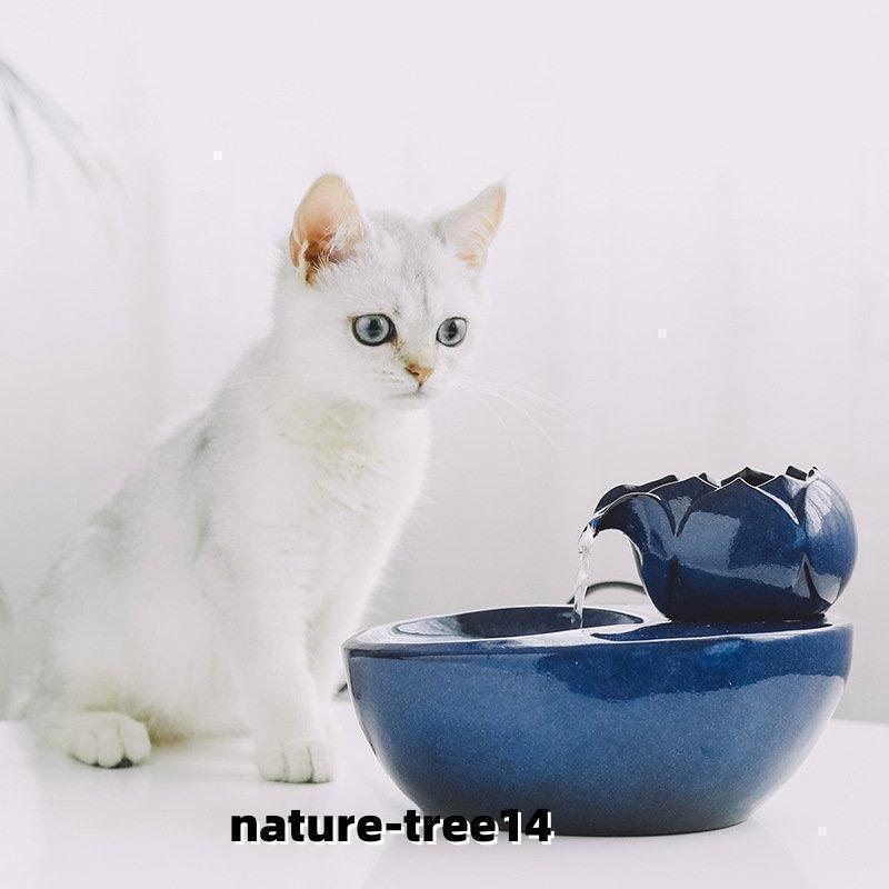 セラミックファウンテンブルー/ブラック(犬猫ペット用 自動循環水飲み給水器濾過清潔給水器給水機流れる お出かけ 室内用 使いやすい 快適設計 快適 | ブランド登録なし | 01