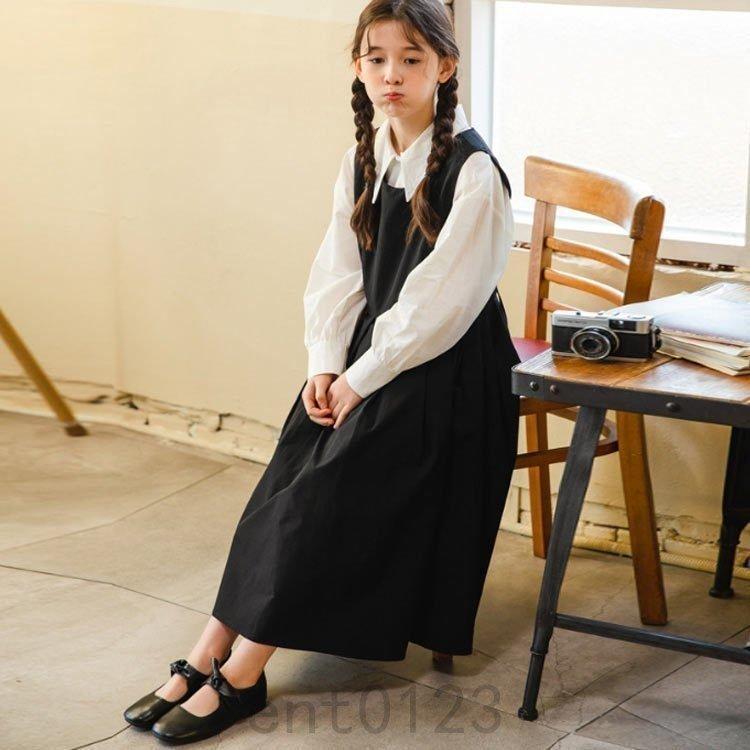 子供服 女の子 フォーマル セットアップ ジャンパースカート シャツ 長袖 キッズ ワンピース スーツ 小学生 中学校 通学 冠婚葬祭 喪服 結婚式 | ブランド登録なし | 06