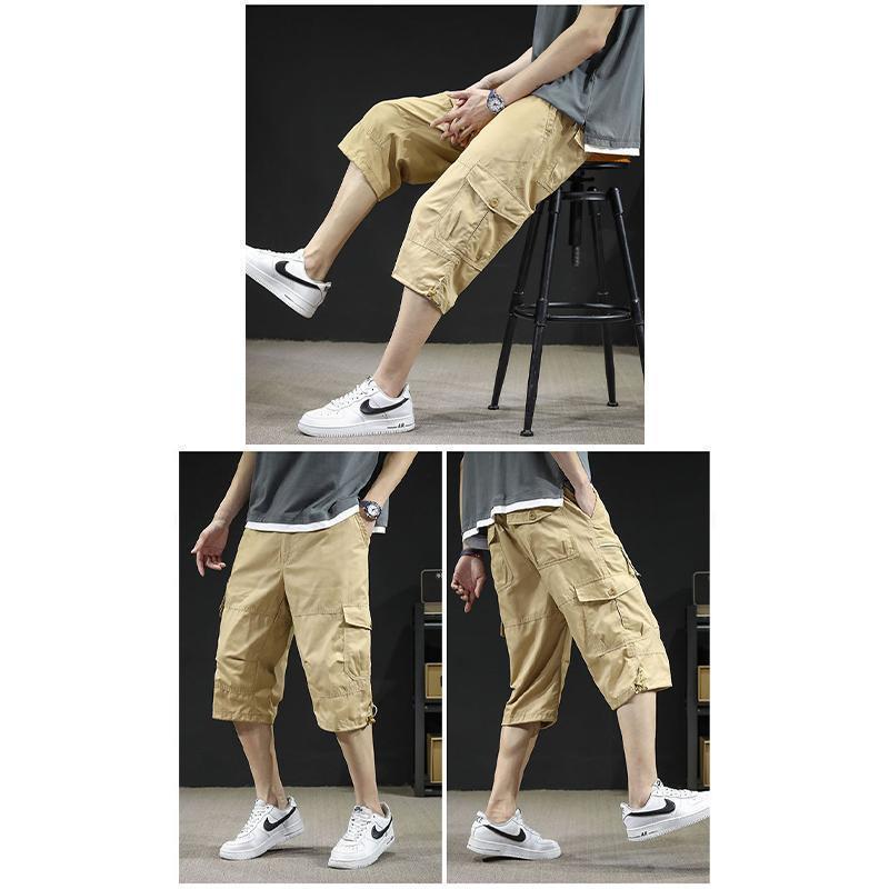 七分丈 ショートパンツ 綿 七分丈ズボン カーゴパンツ 大きい メンズ涼しい七分シャツ クロップド パンツ 7分丈パンツ パンツルック 父の日 | ブランド登録なし | 12