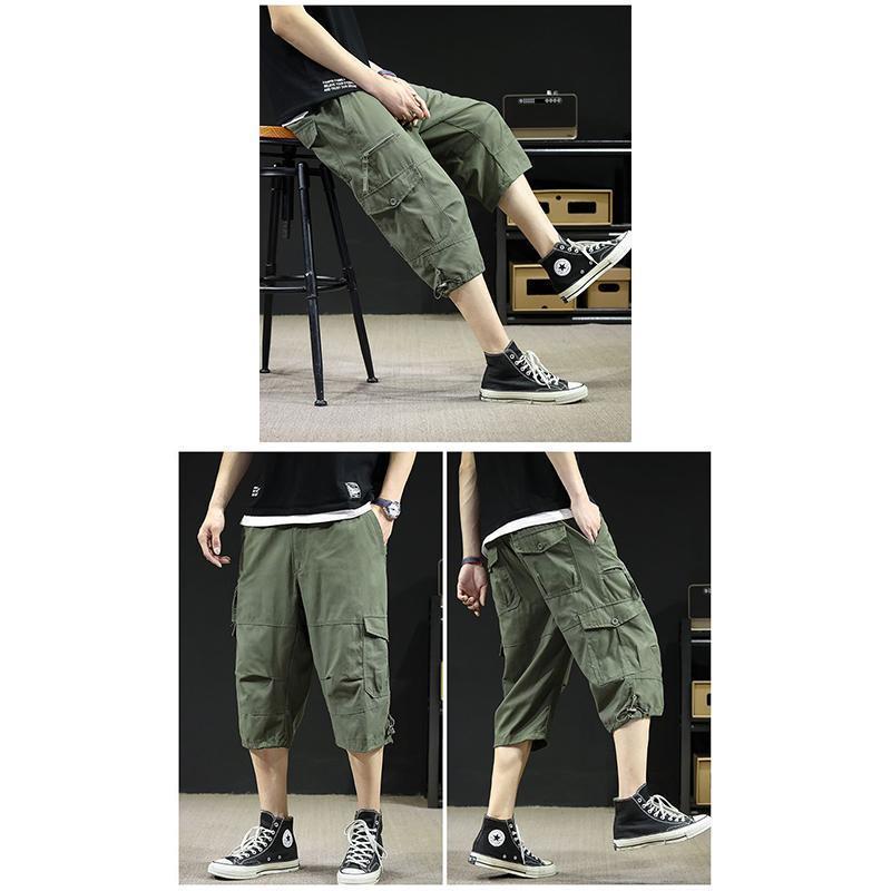 七分丈 ショートパンツ 綿 七分丈ズボン カーゴパンツ 大きい メンズ涼しい七分シャツ クロップド パンツ 7分丈パンツ パンツルック 父の日 | ブランド登録なし | 15