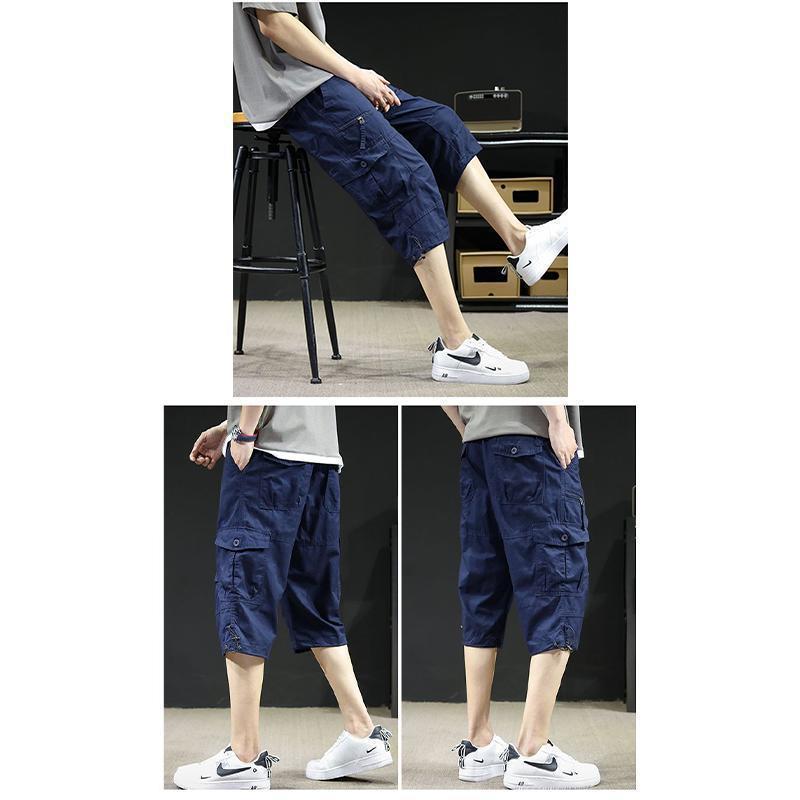 七分丈 ショートパンツ 綿 七分丈ズボン カーゴパンツ 大きい メンズ涼しい七分シャツ クロップド パンツ 7分丈パンツ パンツルック 父の日 | ブランド登録なし | 18