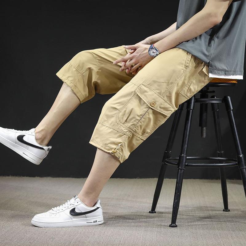 七分丈 ショートパンツ 綿 七分丈ズボン カーゴパンツ 大きい メンズ涼しい七分シャツ クロップド パンツ 7分丈パンツ パンツルック 父の日 | ブランド登録なし | 01