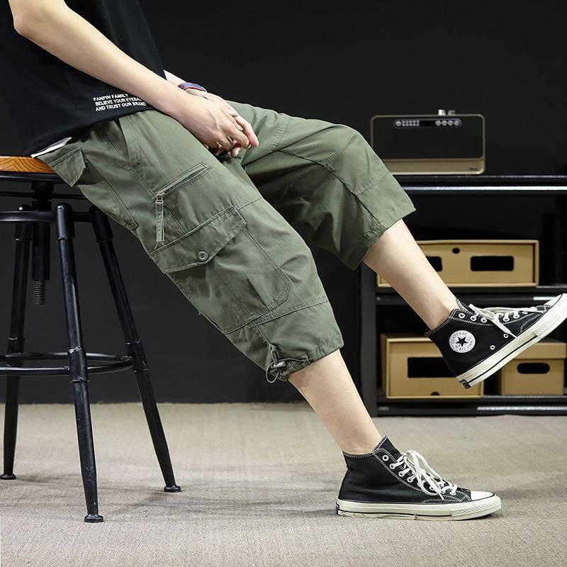 七分丈 ショートパンツ 綿 七分丈ズボン カーゴパンツ 大きい メンズ涼しい七分シャツ クロップド パンツ 7分丈パンツ パンツルック 父の日 | ブランド登録なし | 04