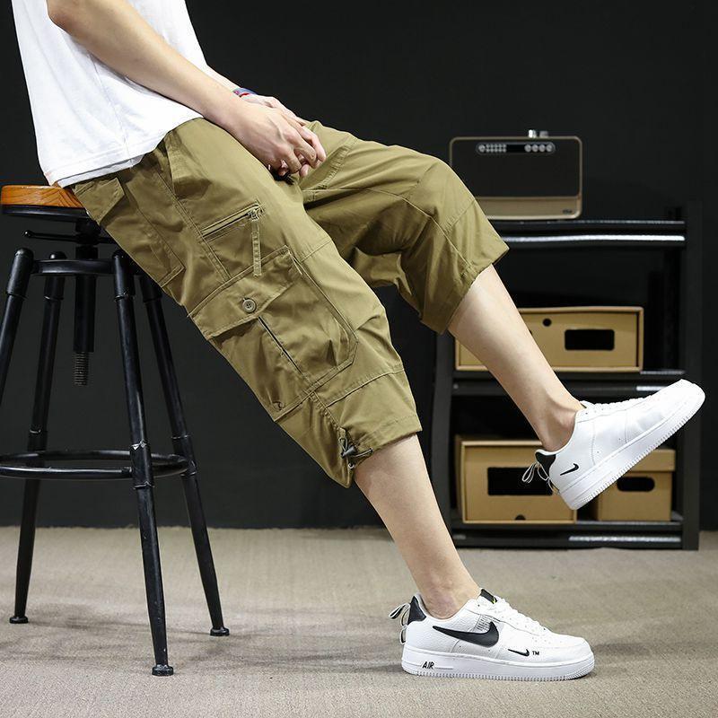 七分丈 ショートパンツ 綿 七分丈ズボン カーゴパンツ 大きい メンズ涼しい七分シャツ クロップド パンツ 7分丈パンツ パンツルック 父の日 | ブランド登録なし | 06