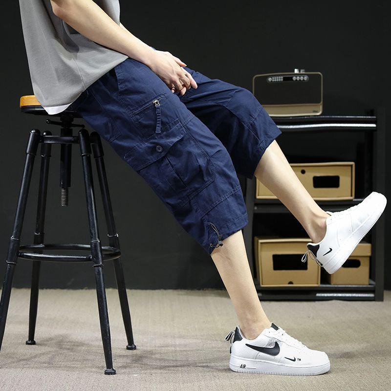 七分丈 ショートパンツ 綿 七分丈ズボン カーゴパンツ 大きい メンズ涼しい七分シャツ クロップド パンツ 7分丈パンツ パンツルック 父の日 | ブランド登録なし | 07