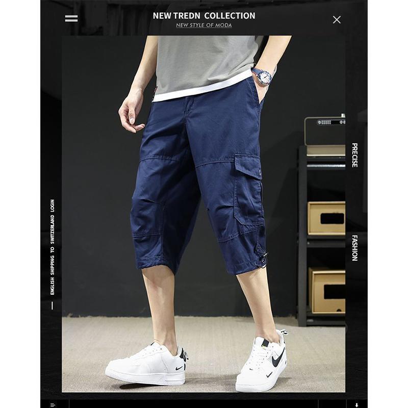 七分丈 ショートパンツ 綿 七分丈ズボン カーゴパンツ 大きい メンズ涼しい七分シャツ クロップド パンツ 7分丈パンツ パンツルック 父の日 | ブランド登録なし | 09
