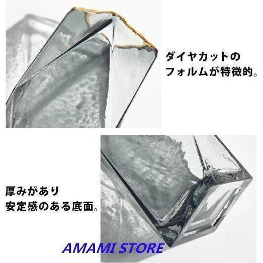 花瓶 おしゃれ フラワーベース インテリア ガラス 大きい 韓国 ガラスの花器 高さ２８cm ダイヤ 大型 オシャレ 透明 ゴールド 大きめ 硝子 大 |  | 05