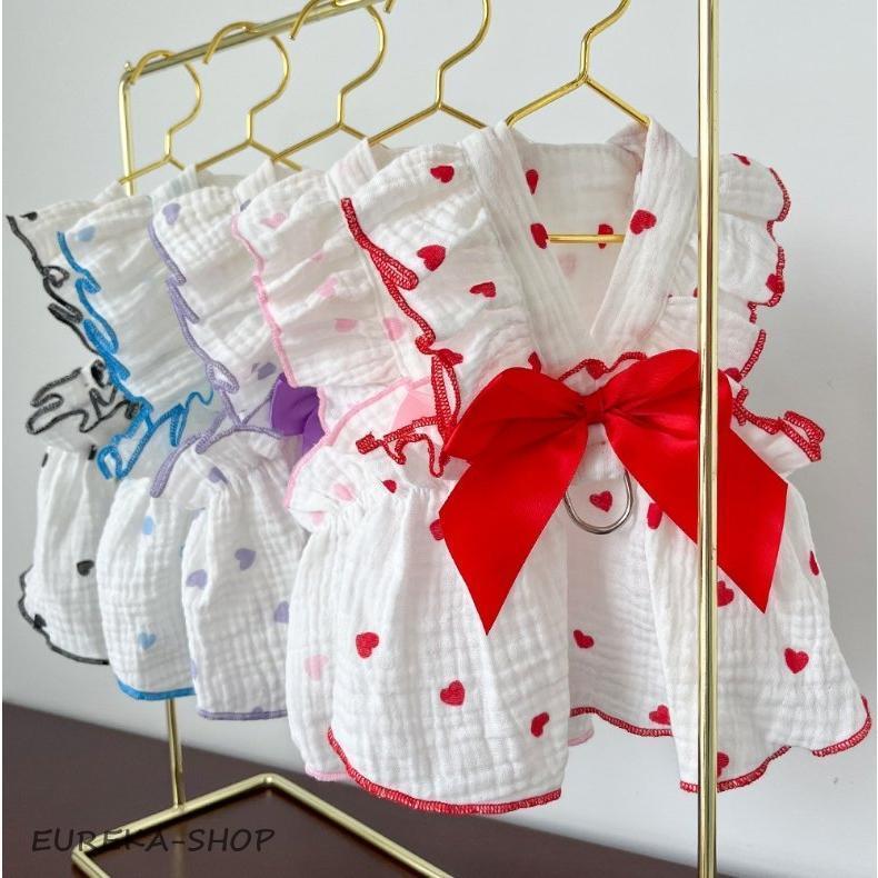 犬　犬服 夏服　夏新作　犬服 犬用洋服ペット服猫服　可愛いオシャレドット柄レース付きワンピース　女の子インスタ映え抜け毛防止　お散歩ウエ | ブランド登録なし | 16