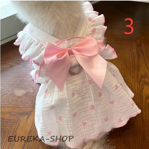 犬　犬服 夏服　夏新作　犬服 犬用洋服ペット服猫服　可愛いオシャレドット柄レース付きワンピース　女の子インスタ映え抜け毛防止　お散歩ウエ | ブランド登録なし | 03