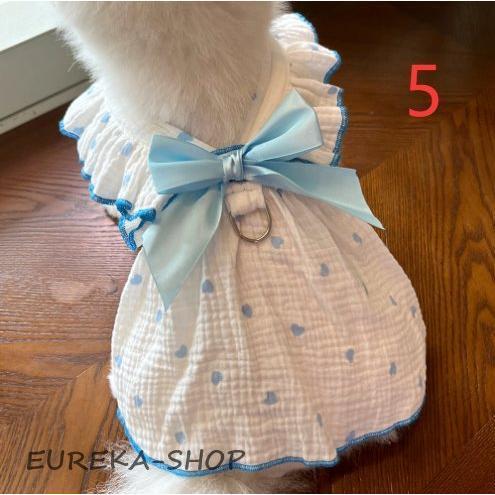 犬　犬服 夏服　夏新作　犬服 犬用洋服ペット服猫服　可愛いオシャレドット柄レース付きワンピース　女の子インスタ映え抜け毛防止　お散歩ウエ | ブランド登録なし | 05
