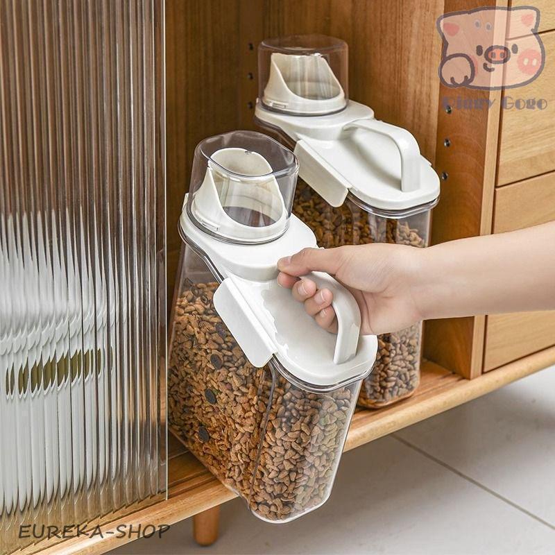 ペットフードストッカー 餌入れ 犬 猫 保管 収納 保存容器 ランドリーボトル 洗濯洗剤ディスペンサー 計量カップ 大容量 透明 | ブランド登録なし | 02
