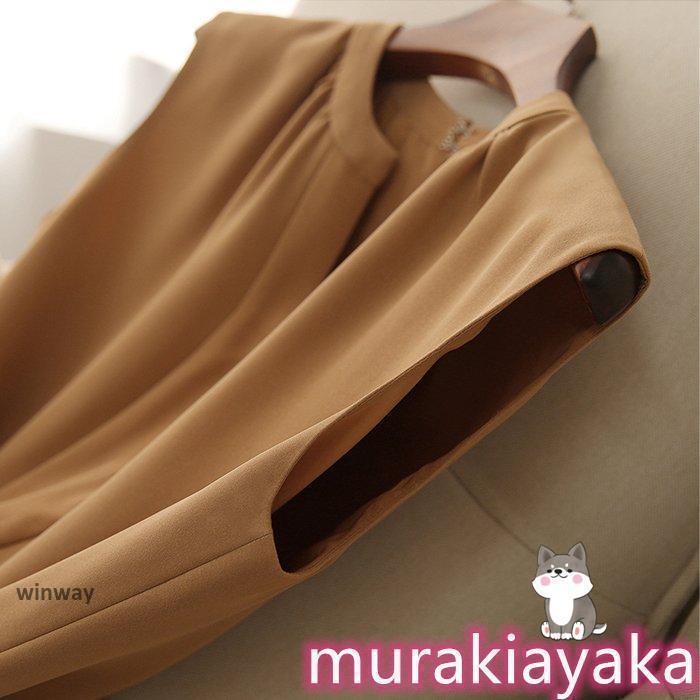 オールインワン ノースリーブ パンツ きれいめ 大人 フォーマル オフィス 上品 ゆったり おしゃれ シンプル カジュアル お呼ばれ 体型カバー 春 夏 | ブランド登録なし | 05