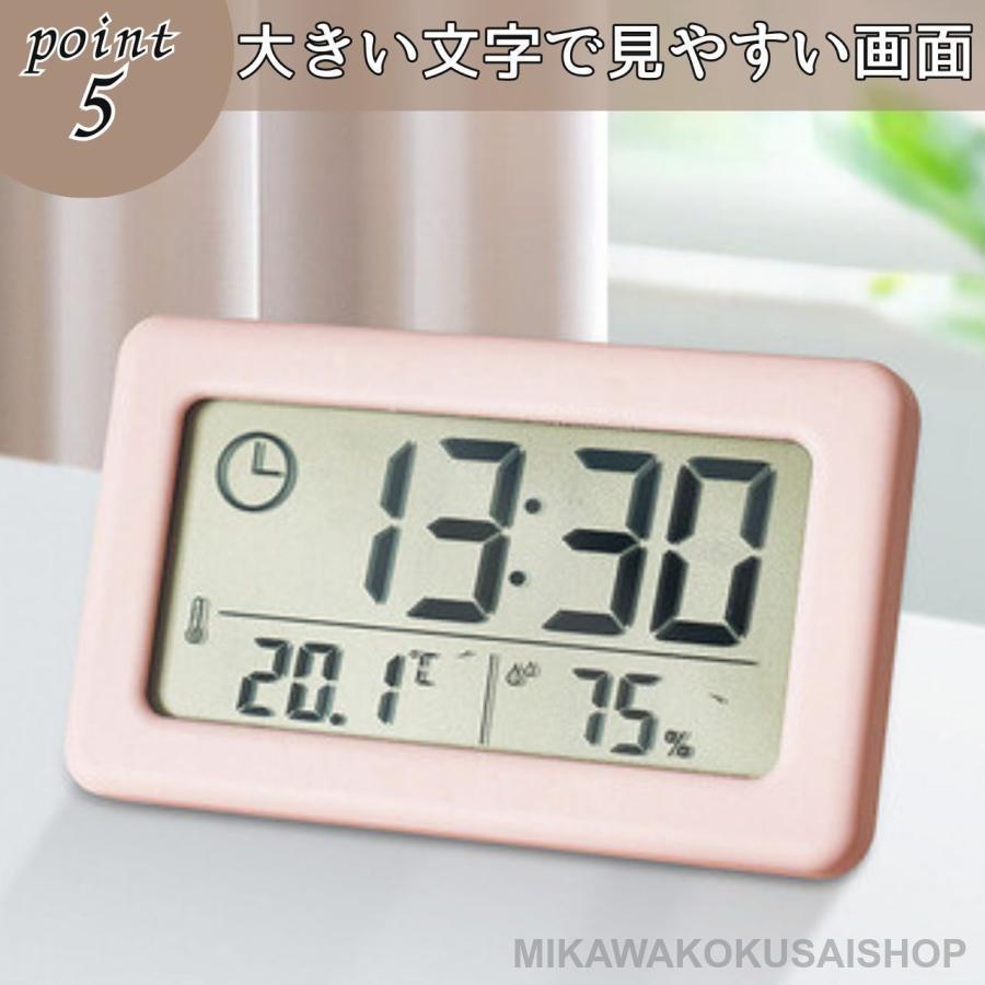デジタル置き時計 デジタル置時計 電池 置時計 デジタル 薄型 黒 小型 白 湿度 四角 静か 温度 無音 秒針 ミニ 小さめ 小さい | ブランド登録なし | 05