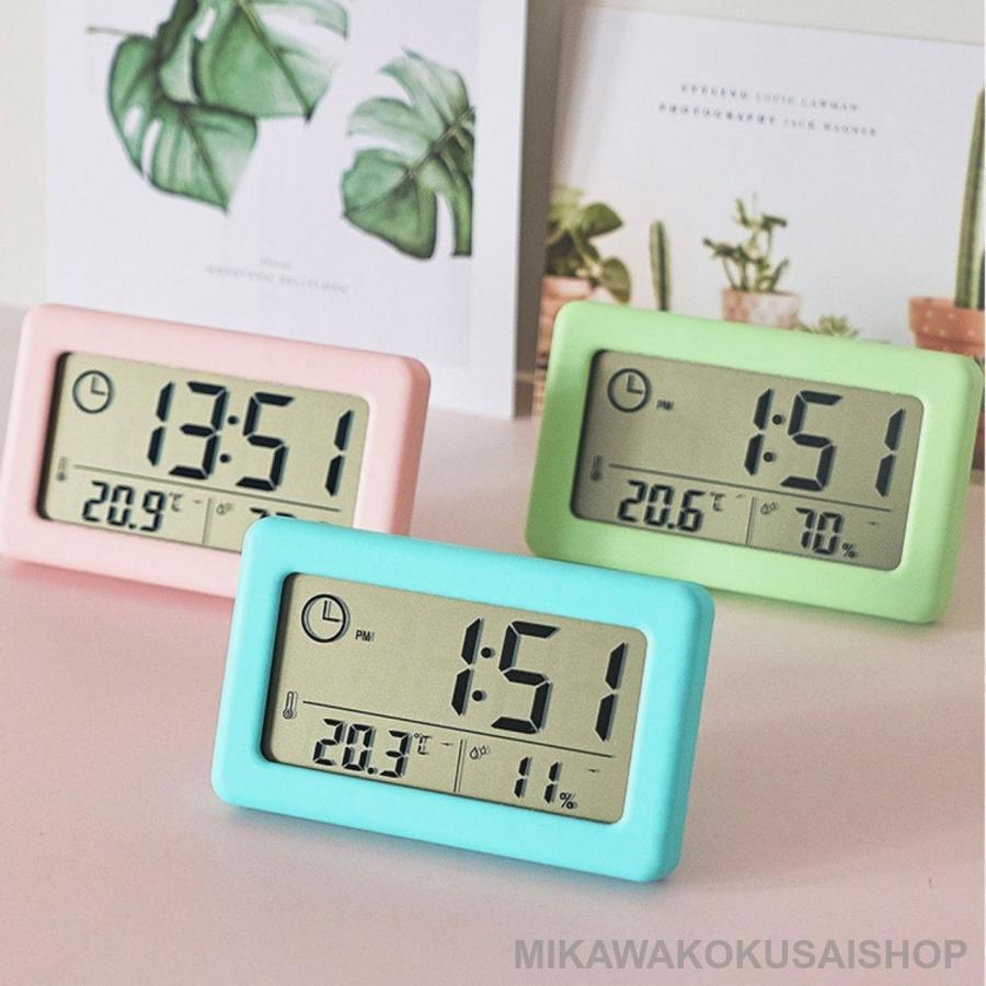 デジタル置き時計 デジタル置時計 電池 置時計 デジタル 薄型 黒 小型 白 湿度 四角 静か 温度 無音 秒針 ミニ 小さめ 小さい | ブランド登録なし | 06