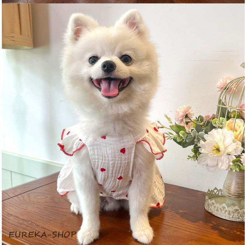 犬　犬服 夏服　夏新作　犬服 犬用洋服ペット服猫服　可愛いオシャレドット柄レース付きワンピース　女の子インスタ映え抜け毛防止　お散歩ウエ | ブランド登録なし | 10