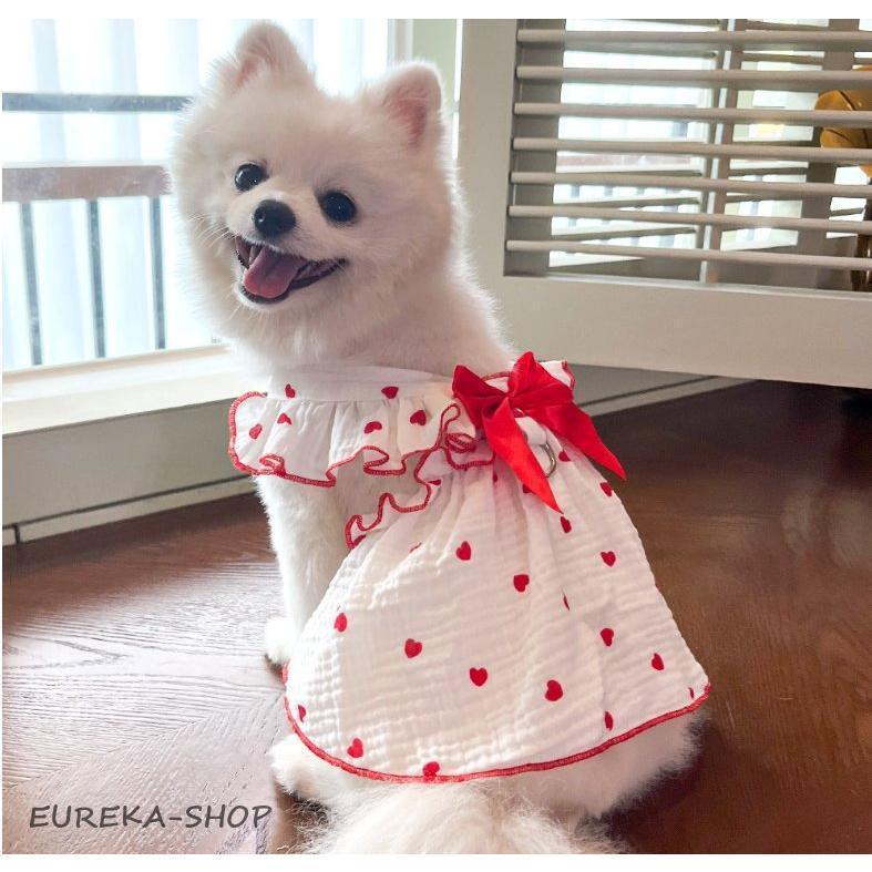 犬　犬服 夏服　夏新作　犬服 犬用洋服ペット服猫服　可愛いオシャレドット柄レース付きワンピース　女の子インスタ映え抜け毛防止　お散歩ウエ | ブランド登録なし | 12