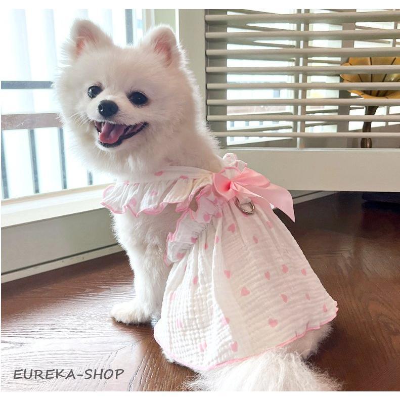 犬　犬服 夏服　夏新作　犬服 犬用洋服ペット服猫服　可愛いオシャレドット柄レース付きワンピース　女の子インスタ映え抜け毛防止　お散歩ウエ | ブランド登録なし | 13