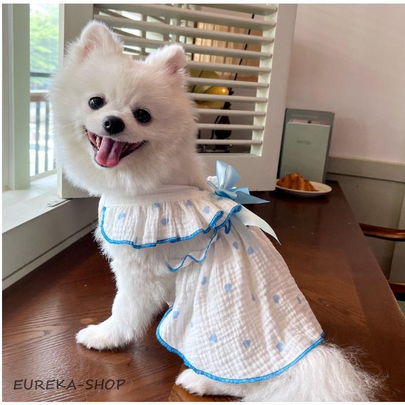 犬　犬服 夏服　夏新作　犬服 犬用洋服ペット服猫服　可愛いオシャレドット柄レース付きワンピース　女の子インスタ映え抜け毛防止　お散歩ウエ | ブランド登録なし | 15