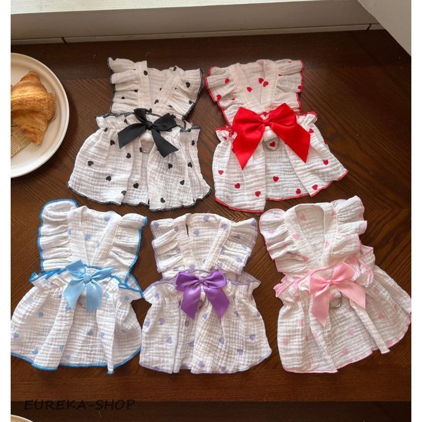 犬　犬服 夏服　夏新作　犬服 犬用洋服ペット服猫服　可愛いオシャレドット柄レース付きワンピース　女の子インスタ映え抜け毛防止　お散歩ウエ | ブランド登録なし | 09