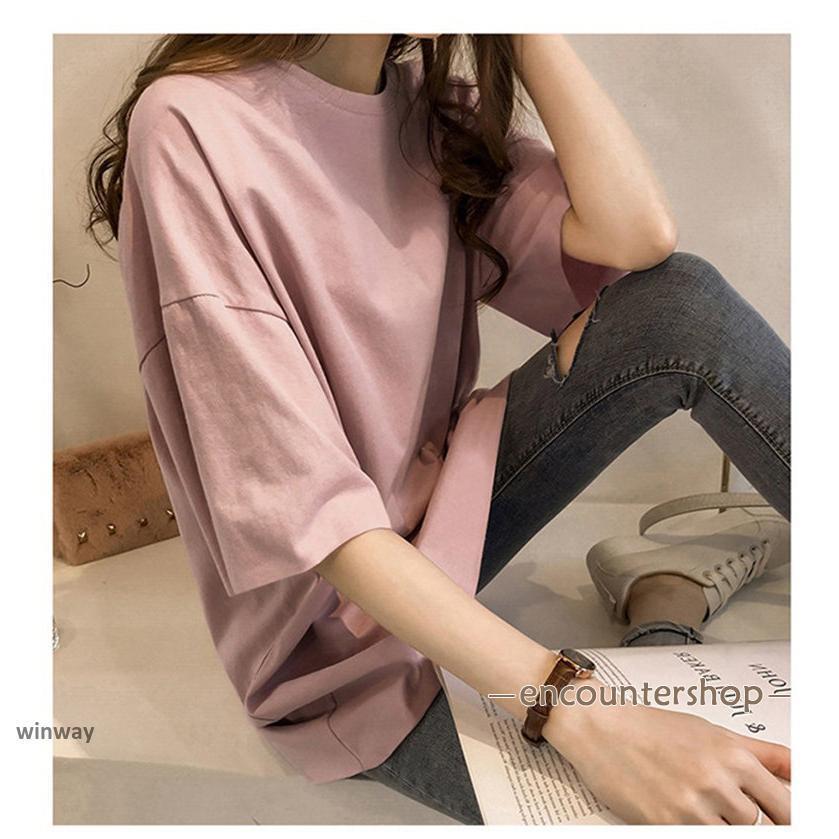 tシャツ カットソー 長袖 ７分袖 レディース 春秋 トップス ロンT ロング ゆるTシャツ ゆったり インナー | ブランド登録なし | 17