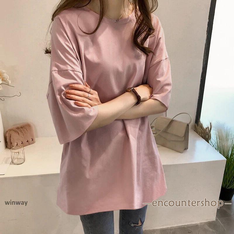 tシャツ カットソー 長袖 ７分袖 レディース 春秋 トップス ロンT ロング ゆるTシャツ ゆったり インナー | ブランド登録なし | 04