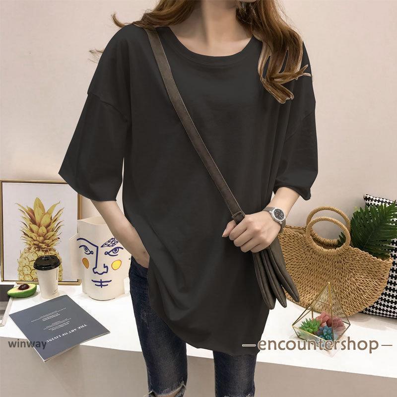 tシャツ カットソー 長袖 ７分袖 レディース 春秋 トップス ロンT ロング ゆるTシャツ ゆったり インナー | ブランド登録なし | 05