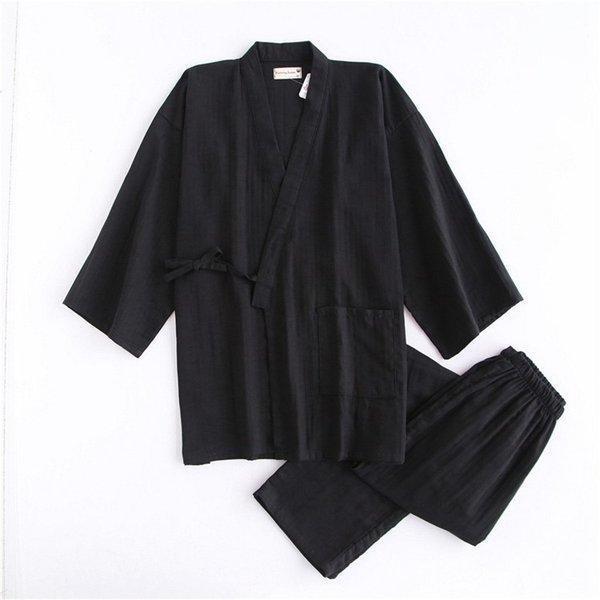甚平メンズじんべい上下セットロングパンツ夏服無地甚平パジャマ和風男性用ルームウェア部屋着 | ブランド登録なし | 04